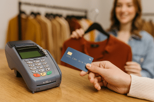 cartão de crédito para compras em loja de roupa